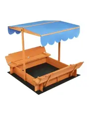 [Levede] Adjustable UV Resistant Wooden Sandbox 112cm in Brown