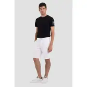 Replay Mens Chino Shorts Slim Fit Bermuda In Stretch Gabardine White