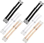 [JEWEDECO] 6 Pairs Anti-slip Bra Straps for Women Seamless Backless Bra Elastic Adjustable Straps and Underwear Accessories