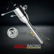 Stainless Steel 28" Tilt Manual Floor Shift Column with Ignition Key & Adapter