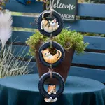 花園裝飾庭院陽臺創意掛件可愛貓咪掛飾戶外樹脂卡通動物雕塑擺件