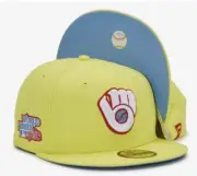New Era Milwaukee Brewers Kool Aid Pack 59FIFTY Hat 82 WS Side Patch Size 7 3/8