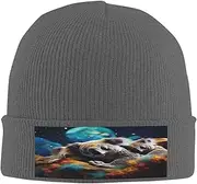 [Ssiulus] Sleeping Koala Child Soft and Warm Knit Hat for Men and Women - Black Beanie for Outdoor and Stylish Accessory