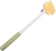 BCOATH Shower Foot Scrubber Brush with Long Handle Dual Sided Exfoliating Bath Brush for Feet Cleaning for Seniors Men Women Comfortable Grip Durable Design