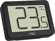 TFA Dostmann Digital Thermometer, 30.1065.01, Indoor Temperature Control, Max. Min Values, Black, Small and Compact
