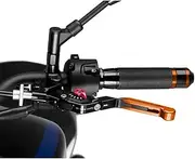 [Puig] 24TNR 3.0 Clutch Lever Extendable Black/Orange Folding Mechanism with Selector Switch Red