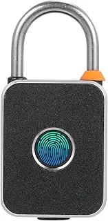 Oimzzr Fingerprint Padlock Locker Lock Padlock with Keyl Biometric USB Charging for Gym Luggage Bags ycles Backpacks Fence