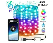 Christmas Tree Fairy Lights App Remote Control LED String Lamp Party Decoration - 15M 150LED