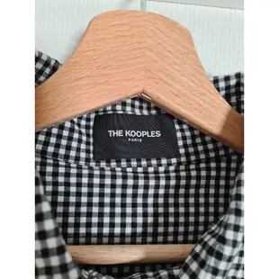 <2手> 法國設計品牌 THE KOOPLES 黑白格紋 短版襯衫 復古vintage 慵懶隨性