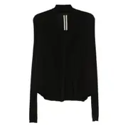 [Rick Owens] Rick Owens Ribbed Open-front Cardigan M BLACK