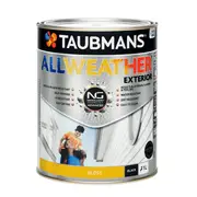 Taubmans Black Gloss All Weather Exterior Paint - 1L