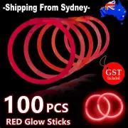 100 Red Glow Sticks Bracelets Light Party Glowsticks Glow in the dark Toys Ligh