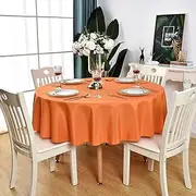 KAIPHO Orange Round Tablecloth Waterproof Stain Resistant Wrinkle Free Table Cloth 210GSM Polyester Washable Wipeable Table Cover for Party, Banquet, Wedding, Indoor and Outdoor use (48 inch, Circle)