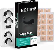 Nozibye Magnetic Nose Strip, Value Pack (30 Pairs, Black), for 30 days - Anti Snoring Magnetic Nasal Strips, Boost Oxygen & Improve Sleep