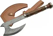 [SZCO] Supplies DM-1107 Damascus Steel Rosewood Hatchet Axe
