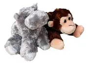 CHEKI CHIMP & HOWIE HIPPO Mini Flopsie 8" Stuffed Animal Plush by Aurora