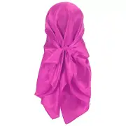 35 Inch Square Satin Head Scarf Silk Feeling Hair Scarf, Fuchsia