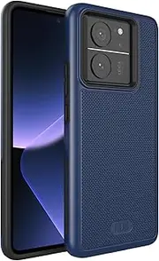 [TUDIA] DualShield Grip Designed for Xiaomi 13T / 13T Pro Case 5G, [MergeGrip] Military Grade Tough Shockproof Slim Dual Layer Non-Slip Heavy Duty Protective Phone Case Cover (Indigo Blue)