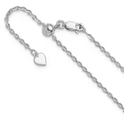 22 Inch Sterling Silver Adjustable 2mm Cable Chain