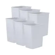 Superio Small 2.5 Gallon Plastic Trash Can, Waste Bin, 10 Qt, (6, White Smoke)