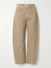 [Mother] Mother - The Half Pipe Flood High-rise Barrel-leg Jeans - Light brown - 24 24 Brown