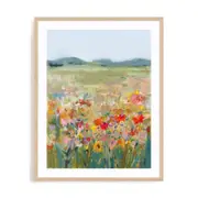 Artey | Wildflower Meadow - Framed Print - Natural Frame - 60 x 75cm