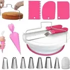 Cake Stand, Rotating Cake Turntable with 2 Icing Spatula,Baking Cake Decorating