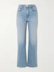 [FRAME] FRAME - Le Jane Ankle Cropped High-rise Straight-leg Jeans - Light denim - 32 32 Blue