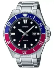 Casio MDV107D-1A3 Men's Diver's Style 200 M Pepsi Dive MDV-107D Steel Watch