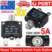 3pcs 5AMP Push Button Manual Reset Thermal Circuit Breaker Overload Switch AU