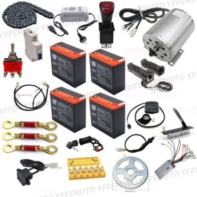 48V 1800W DC Electric Motor Throttle Battery Pedal for Go Kart ATV Quad Bicycle