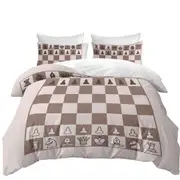 Cool Brown Chess Quilt Cover