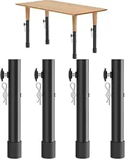 Stainless Steel Folding Table Leg Risers, 4PCS Counter Height Extenders with 2 Levels for Table Height Extension, Easy Installation (Type A)