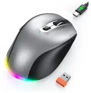 ✅NEW✅ Wireless Bluetooth Mouse LED Lights Mouse Ergonomic 2.4Ghz Rechargeable ✅