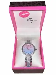 Betsey Johnson Crystals with Heart Accent & Logo Women’s Watch-New In Packaging!
