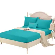 Teal 1000TC Wrap Around Elastic Fitted Sheet Set