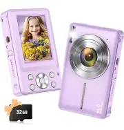 Digital Camera, Upgraded Digital Point and Shoot Cameras for Kids with 32GB Card