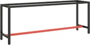 Work Bench Frame Matte Black and Matte Red 210x50x79 cm Metal,Table Legs 13.3KG-151454
