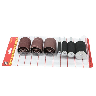 New Sanding Drum & Sleeves Set Kit 16pcs Sandpaper abrasive 2" 50 80 120 grit