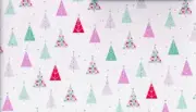 Hallmark Wrapping Paper Christmas Glitzy Trees Metallic White 22.5 sq ft Roll