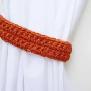 One Pair Curtain Tie Backs, Basic Tiebacks Solid Bright Orange Handmade Crochet