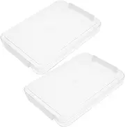 COMPUKAS 2 Pcs Box Plastic Document Box Stackable File Storage Case for Office and School Organizer for Papers Magazines and Personal Documents