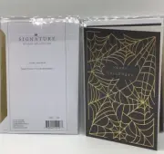 3 Hallmark Signature Happy Halloween Cards Black Gold Spider Web Beautiful Card