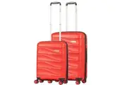 Delphin Wave Hardside 2 Piece Spinner Suitcase Set Medium & Cabin Red