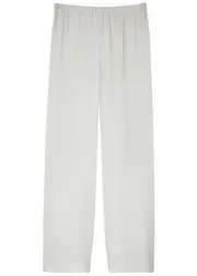 Marina Rinaldi Regalo Wide-leg Satin Trousers - Light Grey - 25 (UK20 / Xxl) 25 (UK20 / XXL)