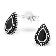 Solid Sterling Silver Teardrop Stud Earrings