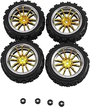 4Pcs 12mm Hex Wheel Rims & OD 2.59Inch Rubber Tires for RC 1/10 On-Road Touring Car,B