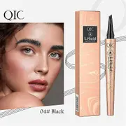 Eyebrow Microblading Pen Waterproof 3D Tattoo Liquid Ink 4 Fork Eyebrow Pencil Long Lasting Eye Makeup Black