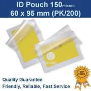 ID Laminating Pouches 60mm x 95mm 150 Micron (x 200)