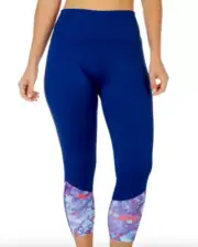LOCO SKAILZ Womens Blue Performance Fishing Capri LEGGINGS XL (16-18) NWT